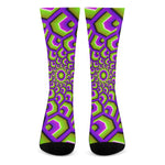 Green Hive Moving Optical Illusion Crew Socks