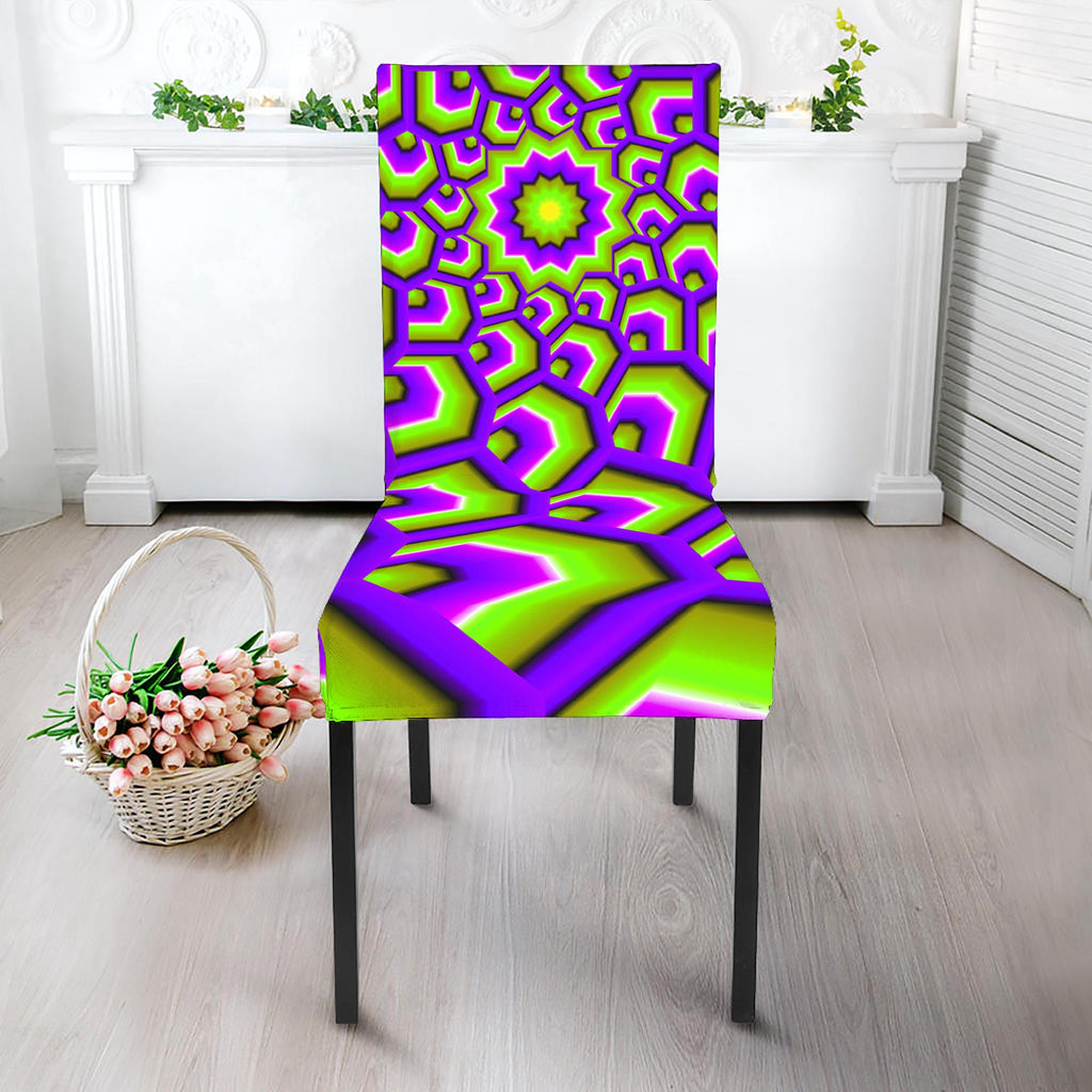 Green Hive Moving Optical Illusion Dining Chair Slipcover