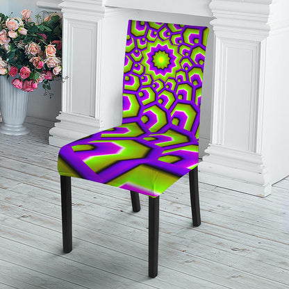Green Hive Moving Optical Illusion Dining Chair Slipcover