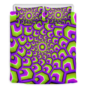 Green Hive Moving Optical Illusion Duvet Cover Bedding Set
