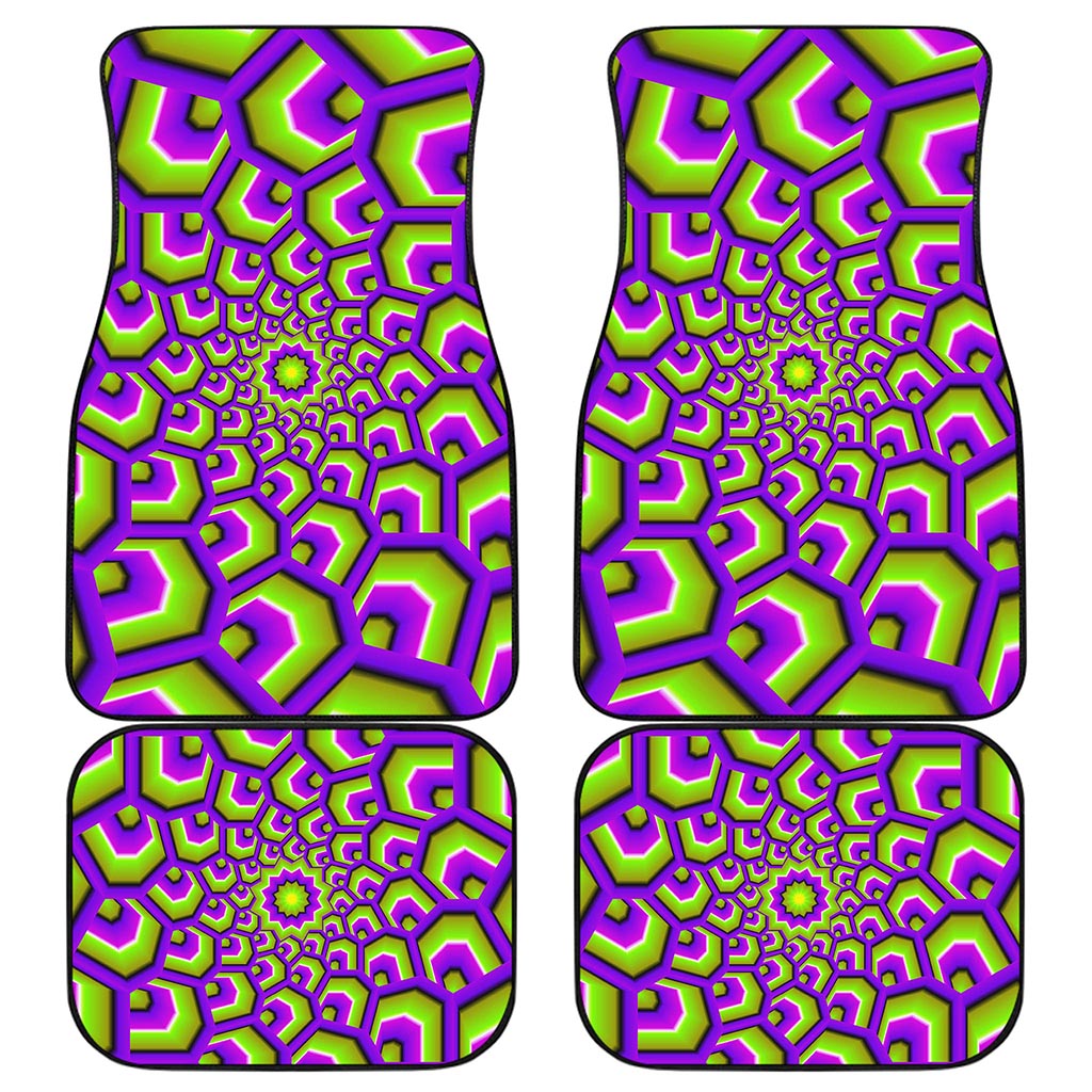 Green Hive Moving Optical Illusion Front and Back Car Floor Mats