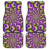 Green Hive Moving Optical Illusion Front and Back Car Floor Mats