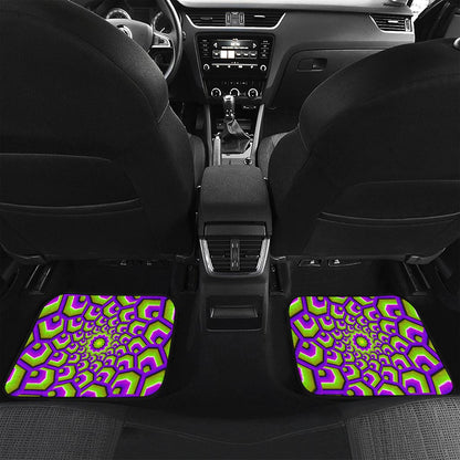 Green Hive Moving Optical Illusion Front and Back Car Floor Mats
