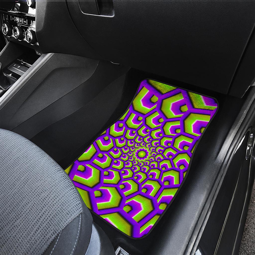 Green Hive Moving Optical Illusion Front and Back Car Floor Mats