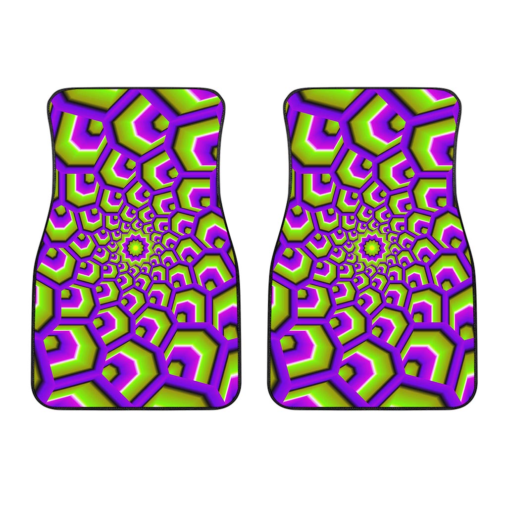 Green Hive Moving Optical Illusion Front Car Floor Mats