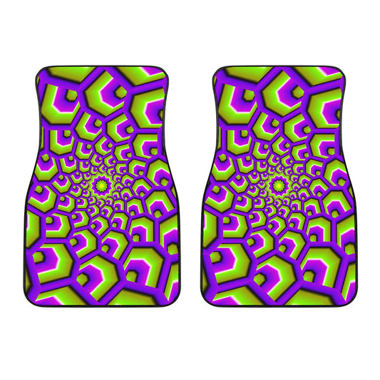 Green Hive Moving Optical Illusion Front Car Floor Mats