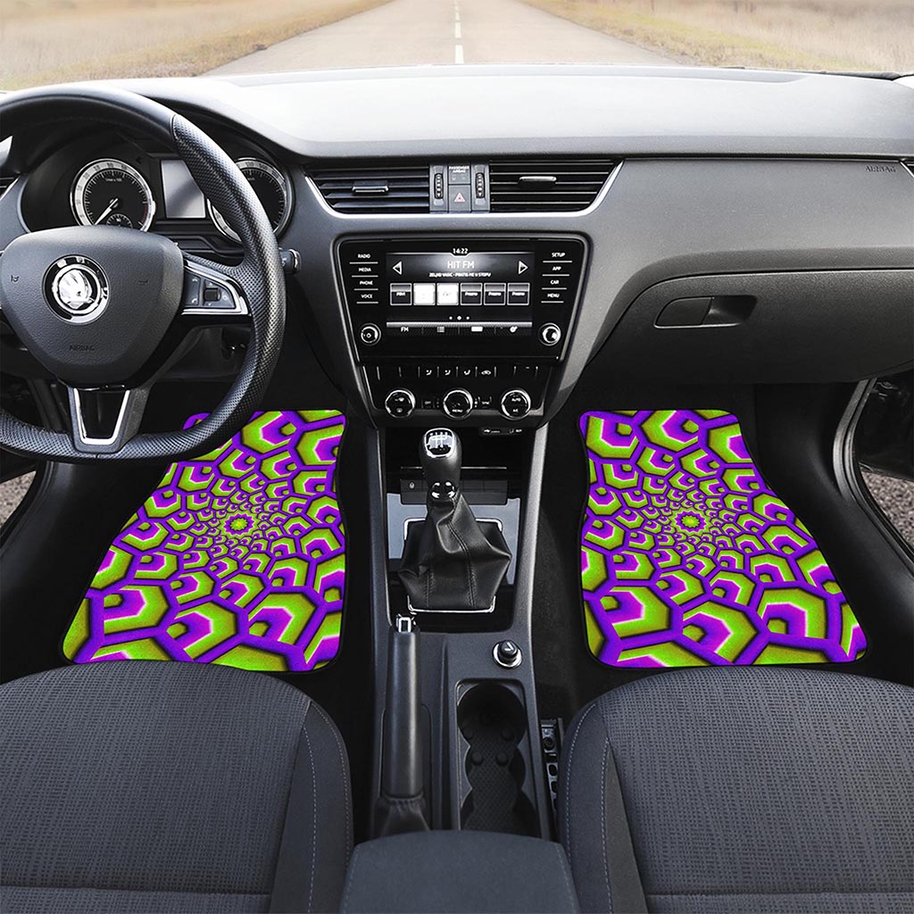 Green Hive Moving Optical Illusion Front Car Floor Mats