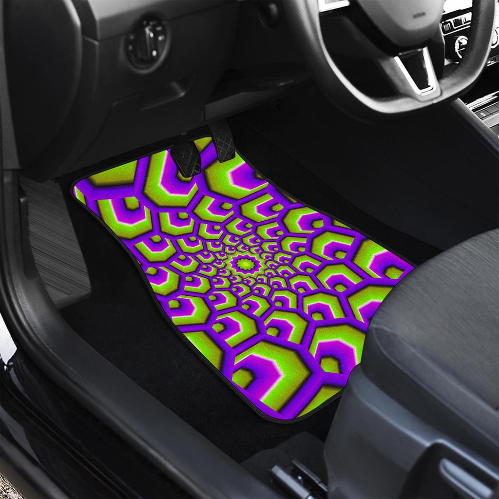 Green Hive Moving Optical Illusion Front Car Floor Mats