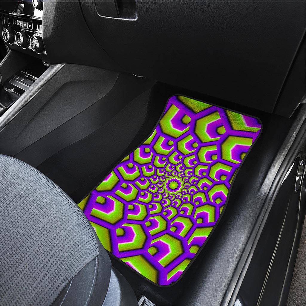 Green Hive Moving Optical Illusion Front Car Floor Mats