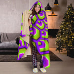 Green Hive Moving Optical Illusion Hooded Blanket