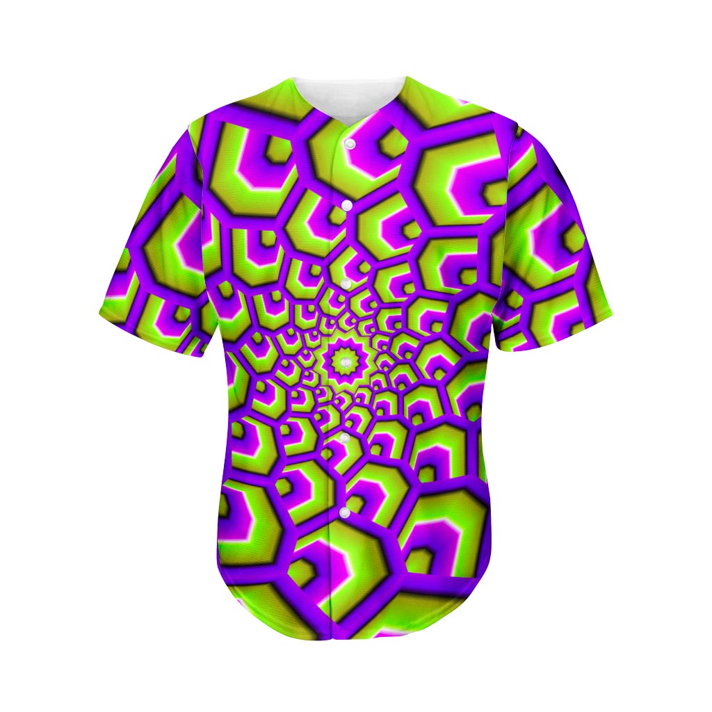 Green Hive Moving Optical Illusion Men's Baseball Jersey