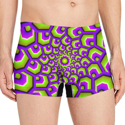 Green Hive Moving Optical Illusion Men's Boxer Briefs