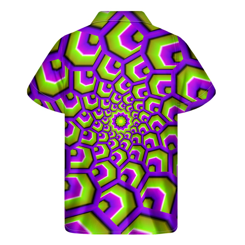 Green Hive Moving Optical Illusion Men's Short Sleeve Shirt