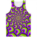 Green Hive Moving Optical Illusion Men's Tank Top