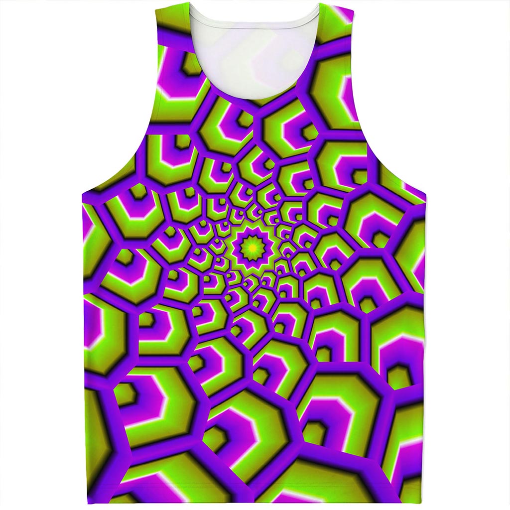 Green Hive Moving Optical Illusion Men's Tank Top
