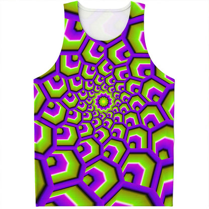 Green Hive Moving Optical Illusion Men's Tank Top