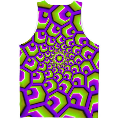 Green Hive Moving Optical Illusion Men's Tank Top