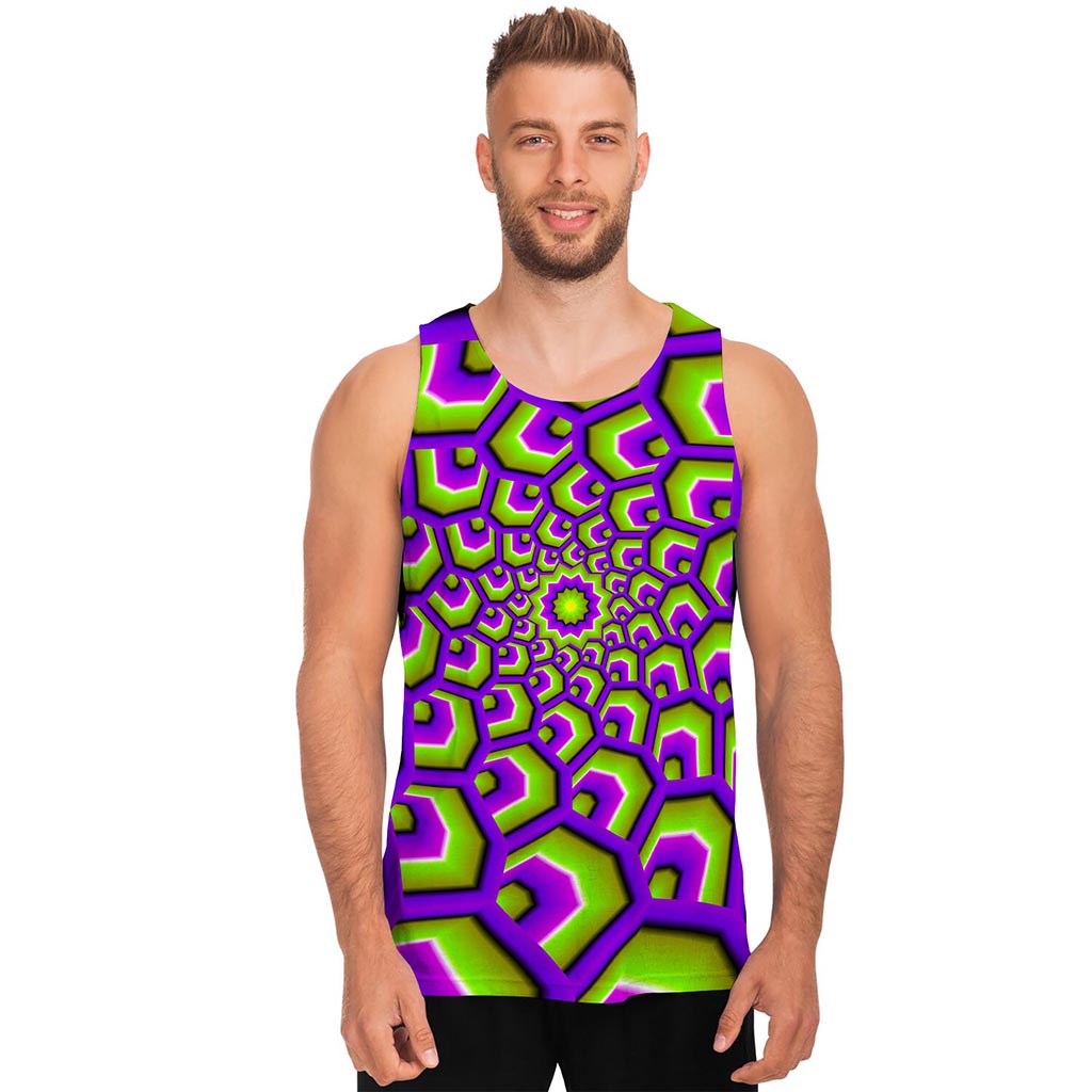 Green Hive Moving Optical Illusion Men's Tank Top