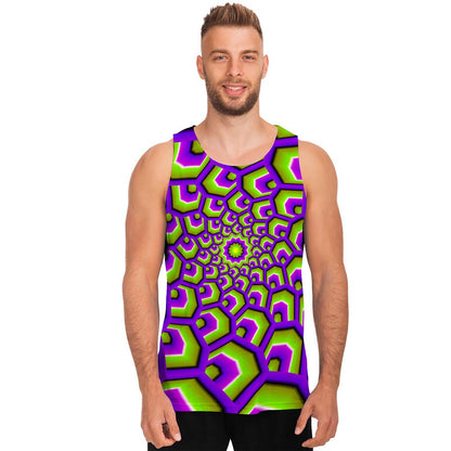 Green Hive Moving Optical Illusion Men's Tank Top