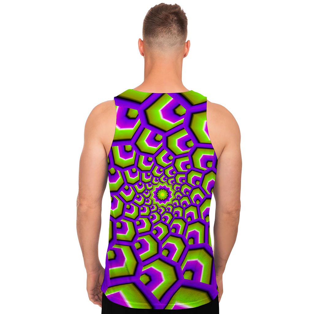 Green Hive Moving Optical Illusion Men's Tank Top