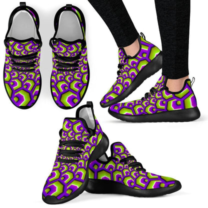 Green Hive Moving Optical Illusion Mesh Knit Shoes GearFrost
