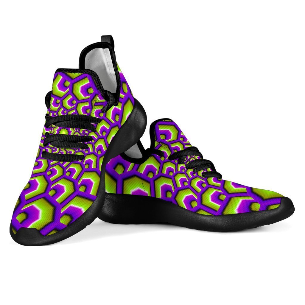 Green Hive Moving Optical Illusion Mesh Knit Shoes GearFrost