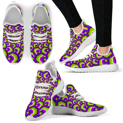 Green Hive Moving Optical Illusion Mesh Knit Shoes GearFrost