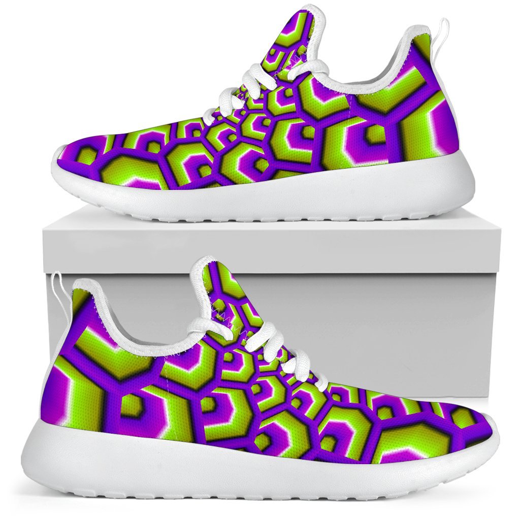 Green Hive Moving Optical Illusion Mesh Knit Shoes GearFrost