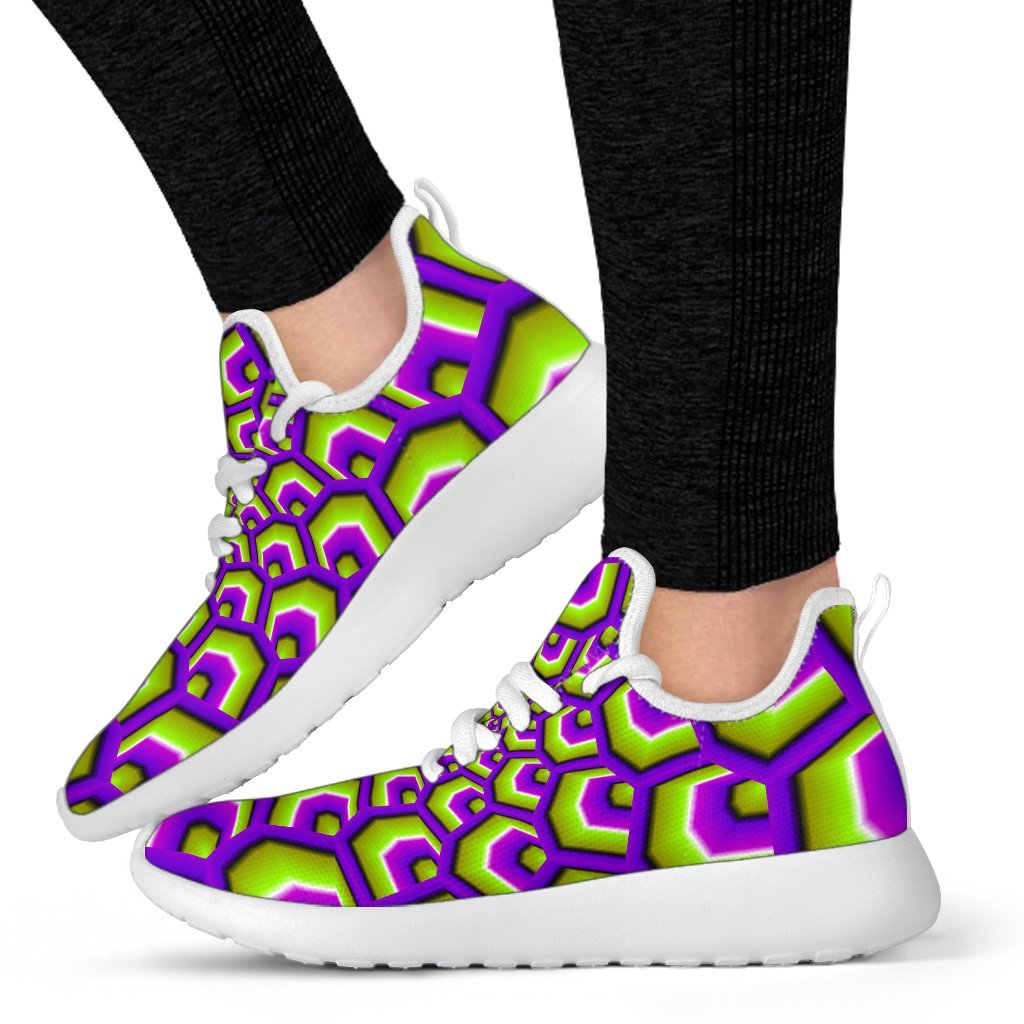 Green Hive Moving Optical Illusion Mesh Knit Shoes GearFrost