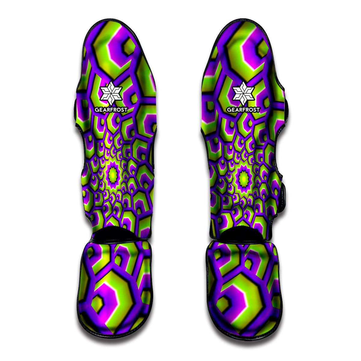 Green Hive Moving Optical Illusion Muay Thai Shin Guard
