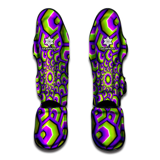 Green Hive Moving Optical Illusion Muay Thai Shin Guard
