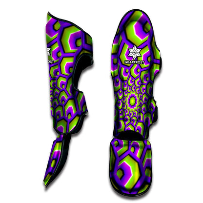 Green Hive Moving Optical Illusion Muay Thai Shin Guard