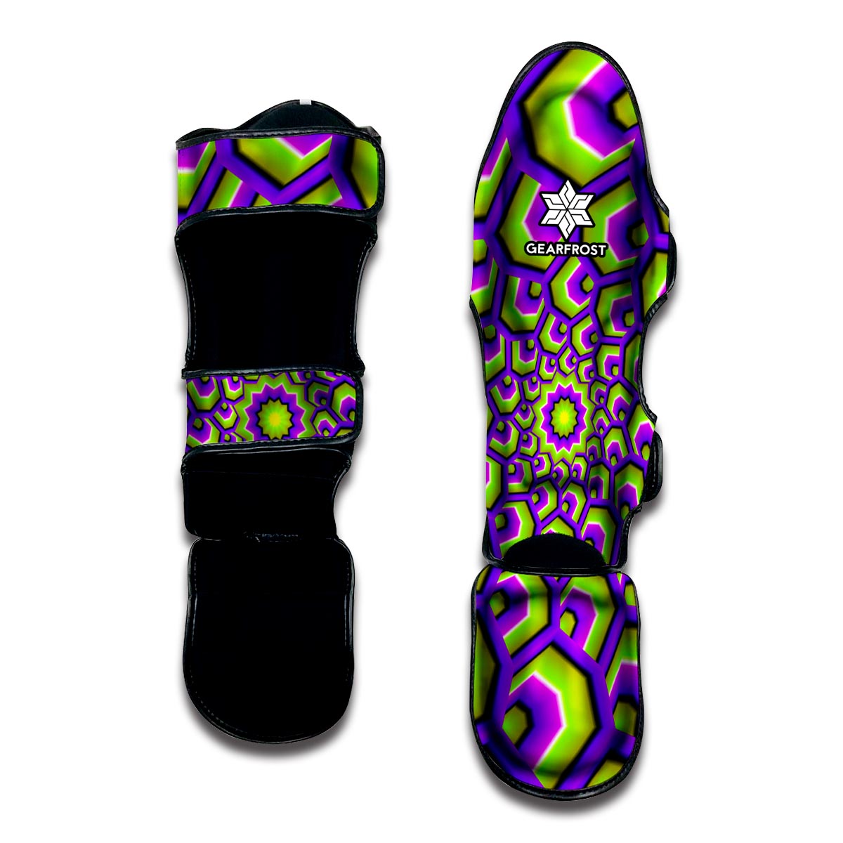 Green Hive Moving Optical Illusion Muay Thai Shin Guard