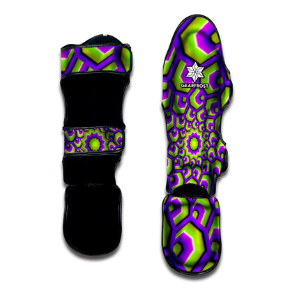 Green Hive Moving Optical Illusion Muay Thai Shin Guard
