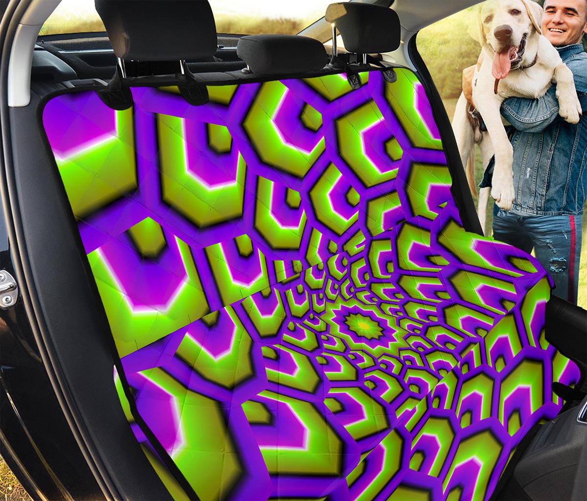 Green Hive Moving Optical Illusion Pet Car Back Seat Cover