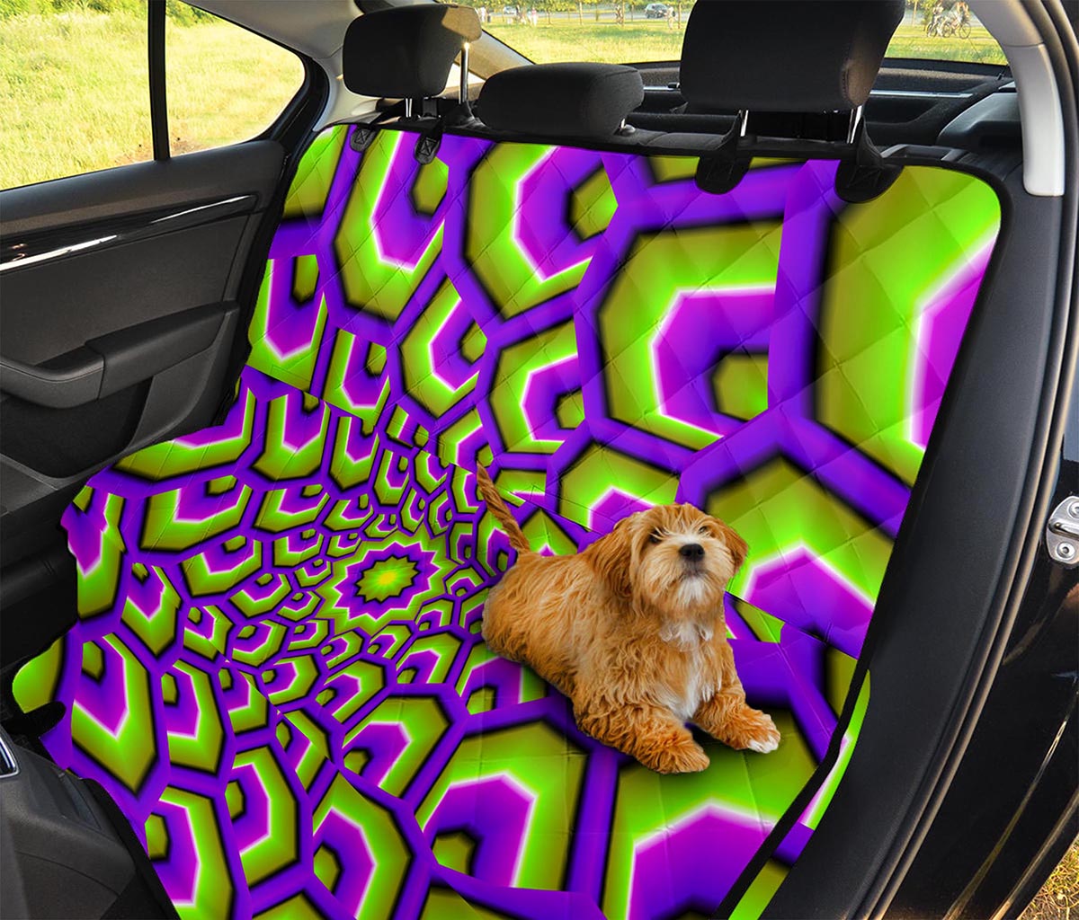 Green Hive Moving Optical Illusion Pet Car Back Seat Cover