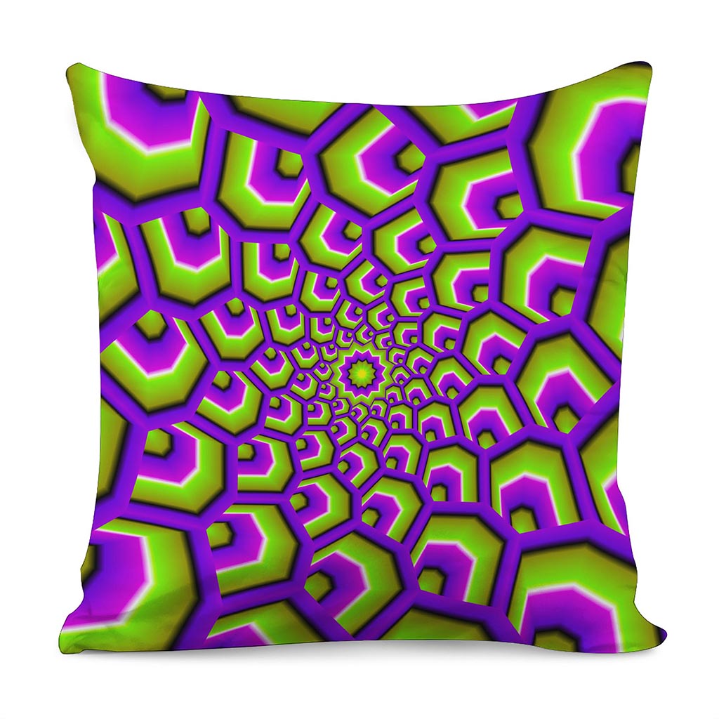 Green Hive Moving Optical Illusion Pillow Cover