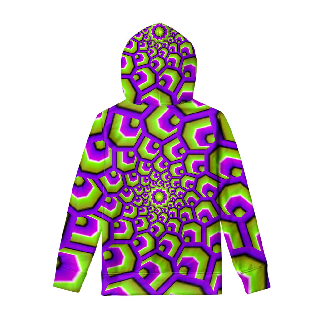 Green Hive Moving Optical Illusion Pullover Hoodie