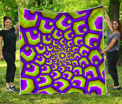 Green Hive Moving Optical Illusion Quilt