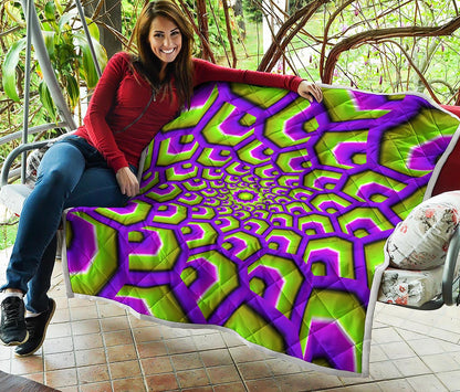 Green Hive Moving Optical Illusion Quilt