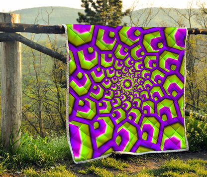 Green Hive Moving Optical Illusion Quilt