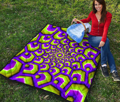 Green Hive Moving Optical Illusion Quilt