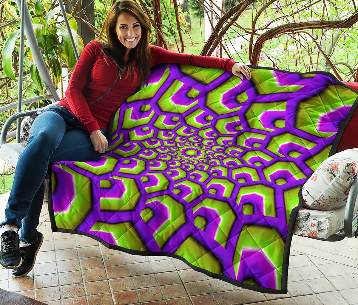 Green Hive Moving Optical Illusion Quilt