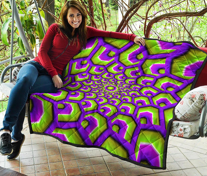 Green Hive Moving Optical Illusion Quilt