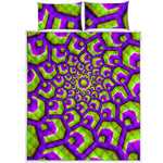 Green Hive Moving Optical Illusion Quilt Bed Set