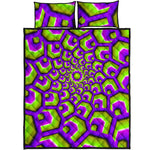 Green Hive Moving Optical Illusion Quilt Bed Set