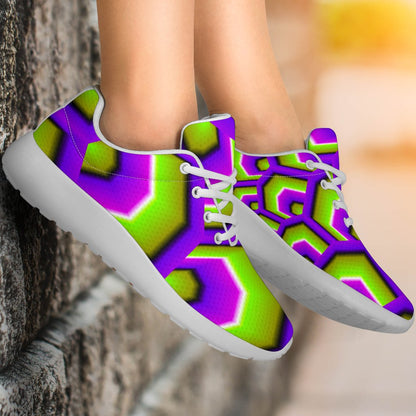 Green Hive Moving Optical Illusion Sport Shoes GearFrost