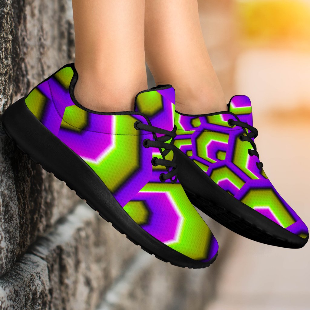 Green Hive Moving Optical Illusion Sport Shoes GearFrost