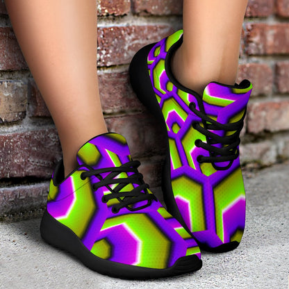 Green Hive Moving Optical Illusion Sport Shoes GearFrost