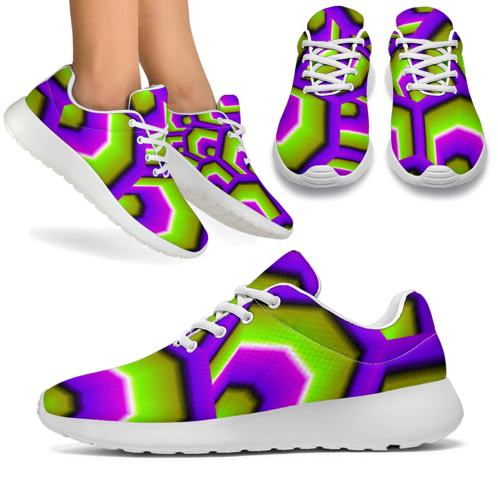 Green Hive Moving Optical Illusion Sport Shoes GearFrost